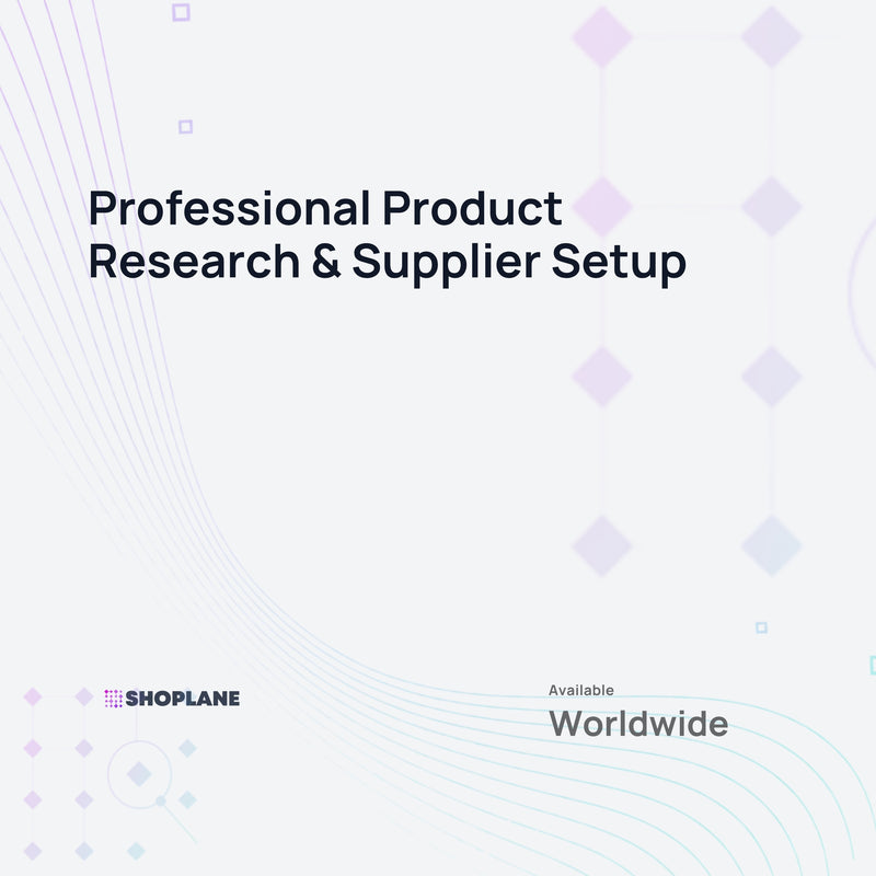 Professional Product Research &amp; Supplier Setup - Digital Service